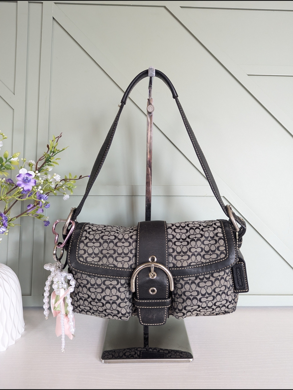 Vintage Coach Soho Signature Buckle Flap Shoulder Bag